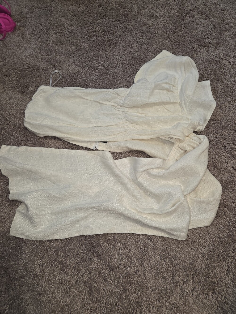 Ivory One-Shoulder Cropped Top - Picture 4 of 5